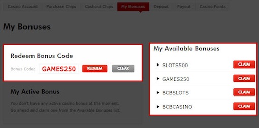 Bovada Casino Bonus Codes